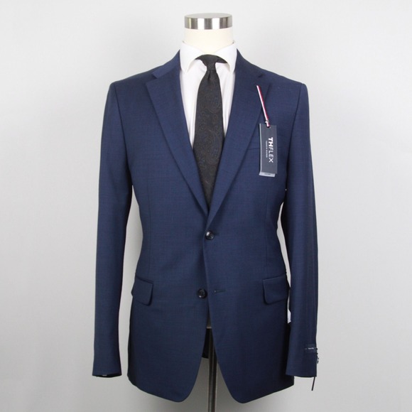 Tommy Hilfiger Men's Blazer Sportcoat 44L Wool Blue E05681‎